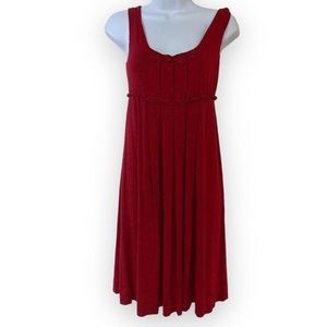 Max Studio Red Pleated Dress Midi Size S